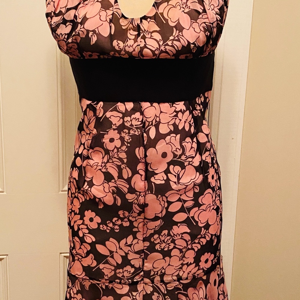 Milly Pink and Black Floral Sunback Dress - Picture 5 of 9